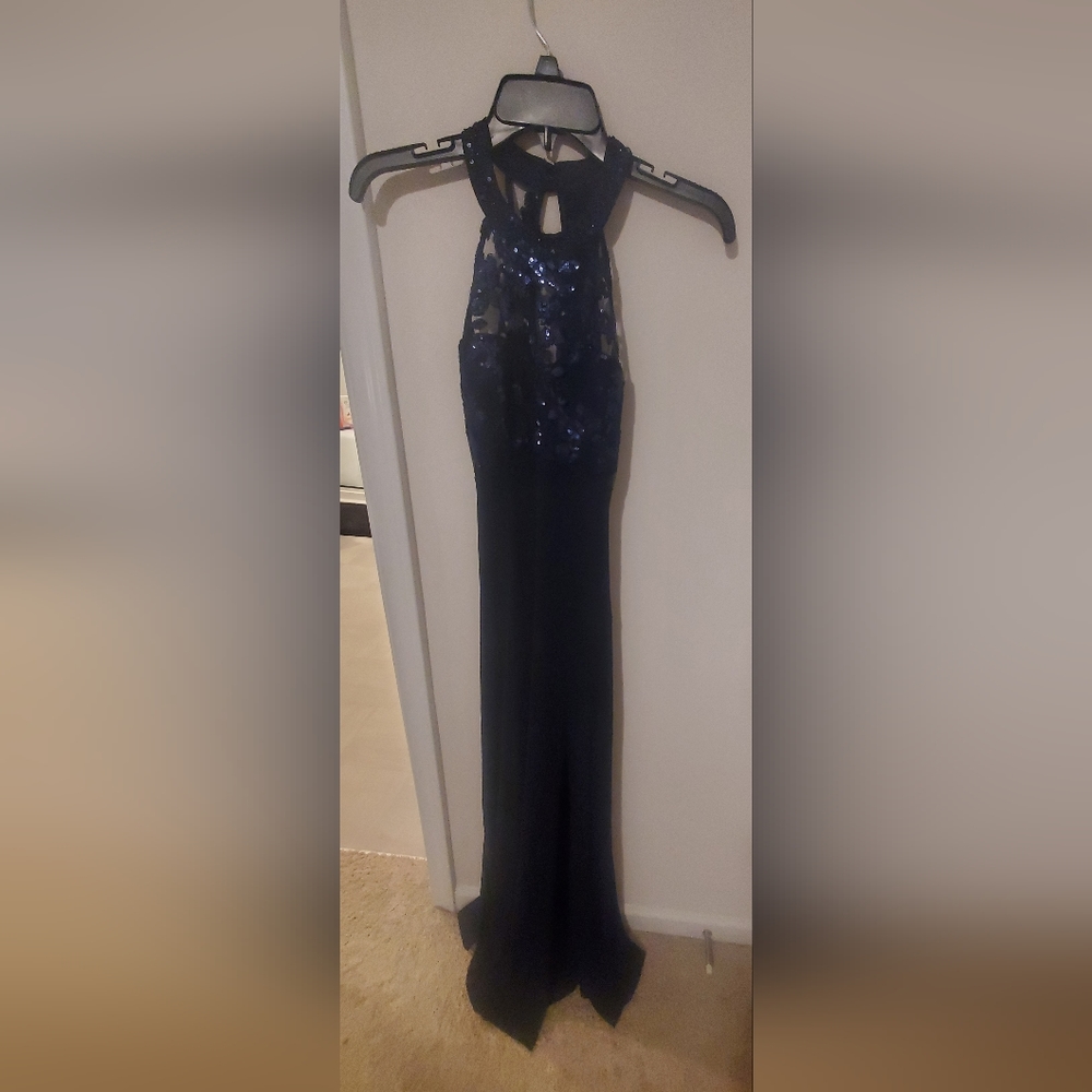 Sequin Prom Dress with Leg Slit